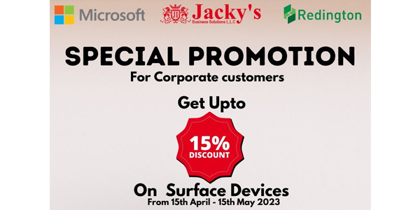 Jacky’s introduces special prices for Microsoft Surface Devices for corporate sector