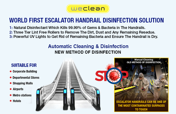 WeClean Escalator Handrail Disinfection for Healthcare Institutions By Jackys Business Solutions Dubai