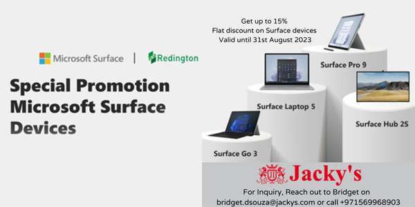 Jacky’s Business Solutions announces special promotion on Microsoft Surface Devices for Corporate Customers in August