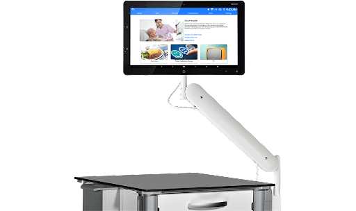 BedsidetableMount S: Based on the GFK model, the bedside table mount S is also adjustable in height and offers greater flexibility to your patients.